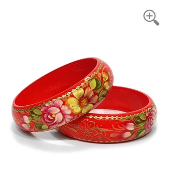 Russian Wooden Hand Painted Bracelet