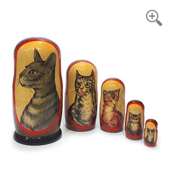 Cat Matryoshka Russian Nesting Dolls