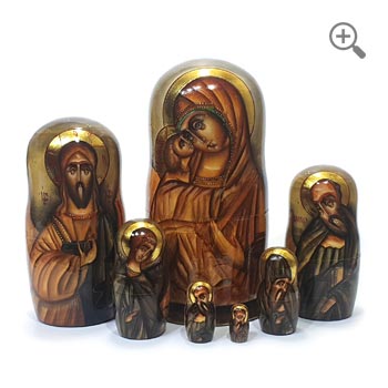 Matryoshka Russian Nesting Dolls with Icons