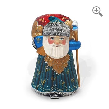 Hand carved wooden santa claus, Christmas.