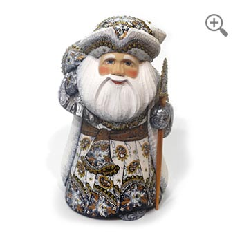 Hand carved wooden santa claus