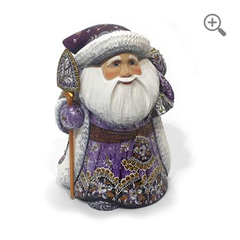Hand carved wooden santa claus
