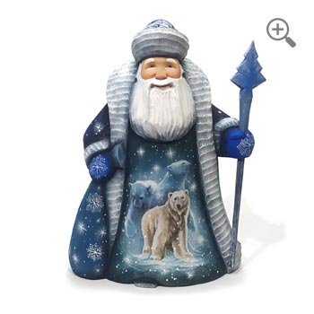 Hand carved wooden santa claus