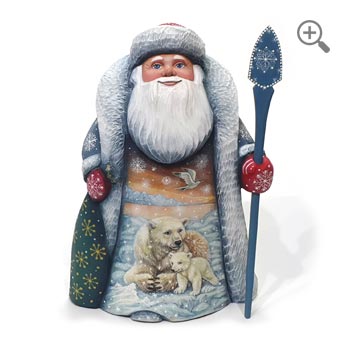 Hand carved wooden santa claus