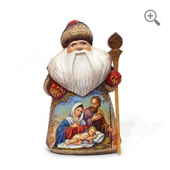 Hand carved wooden santa claus